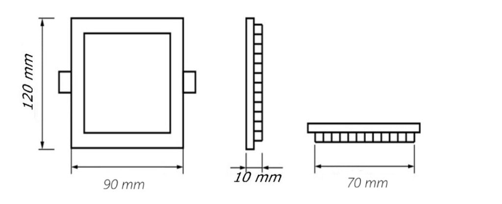Pannello LED Quadrato Slim da Incasso 3W-24W 3in1 | Selezione Colore 3000K-4000K-6500K CCT | Plafoniera LED Ultrasottile