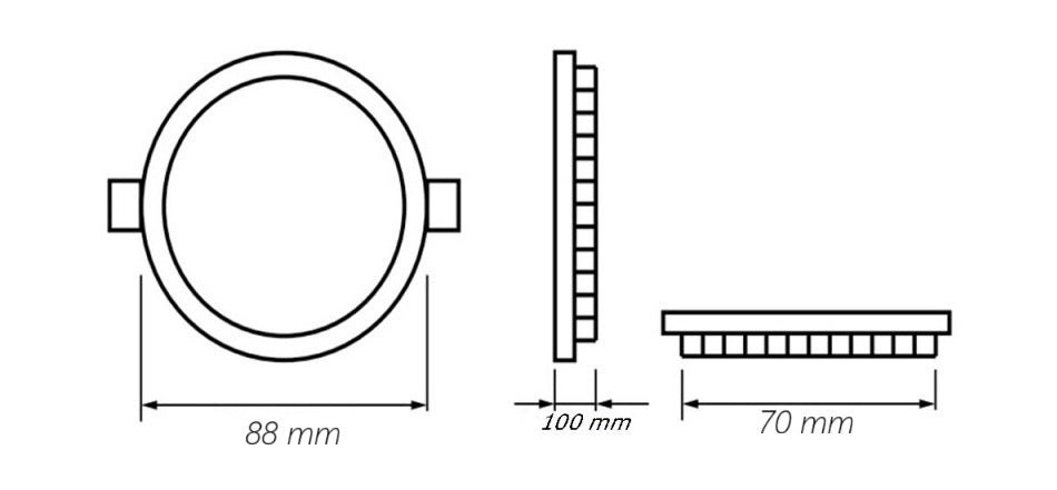 Pannello LED Ultrasottile Tondo 3W-24W 3in1 | Selezione Colore 3000K-4000K-6500K | Plafoniera Incasso Slim CCT