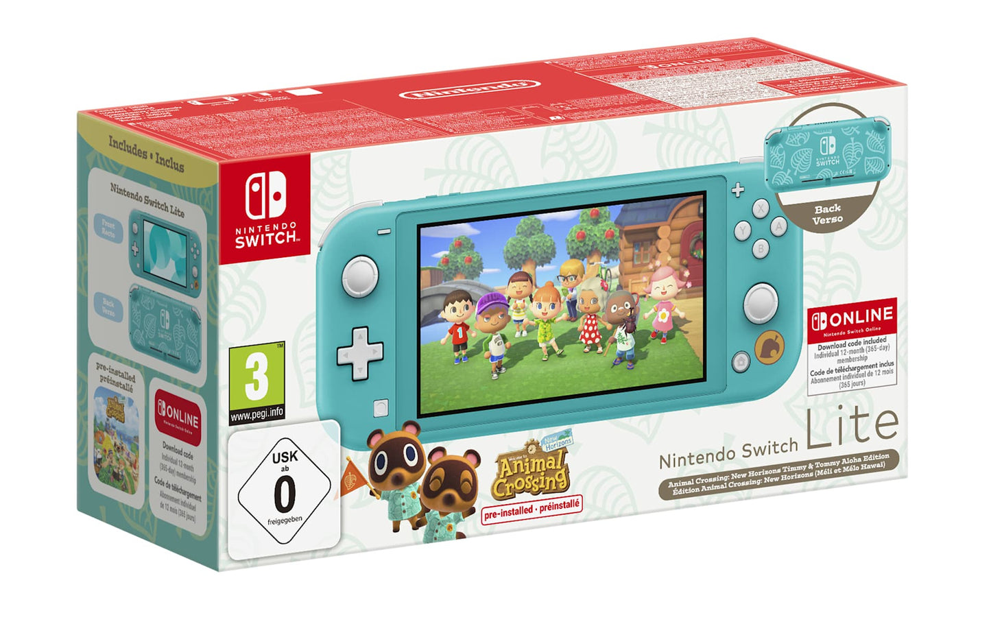 Nintendo Switch Lite Animal Crossing: New Horizons Timmy & Tommy Aloha Edition console da gioco portatile 14 cm (5.5&#34;) 32 GB Touch screen Wi-Fi Turchese