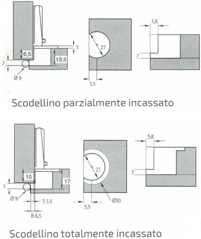 Cerniere Mobili Antichi Cerniera Ante in Battuta Arte Povera stile antico completa di basetta, Finitura bronzata scodellino 27