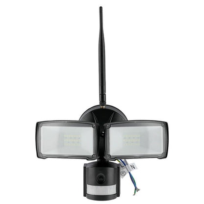 Faro LED 18W con Sensore PIR e Telecamera WiFi Colore Nero 6000K