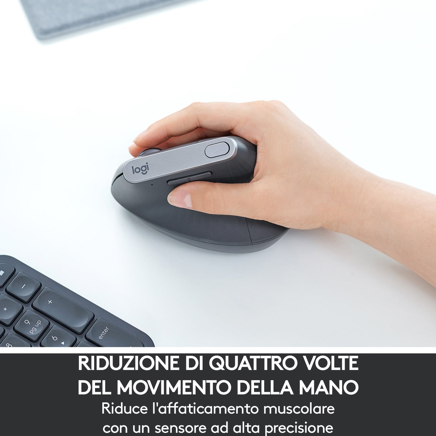 Logitech MX Vertical mouse Ufficio Mano destra RF senza fili + Bluetooth Ottico 4000 DPI