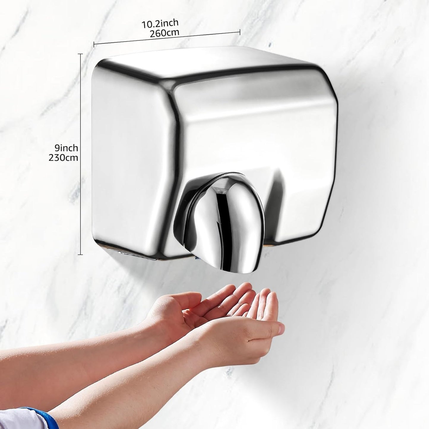 Asciugamani Elettrico Professionale Potente 2300W da Parete Muro per Hotel Bar Pub RISTORANTI Scuola CASA AUTOGRILL B&B Air Hand Dryer Jet