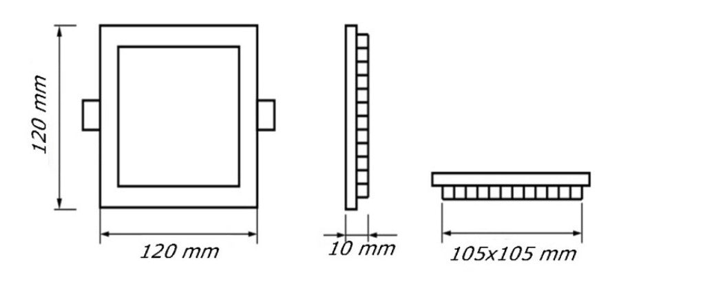 Pannello LED quadrato da incasso CCT 3 in 1 multipack 3W-24W - luce selezionabile