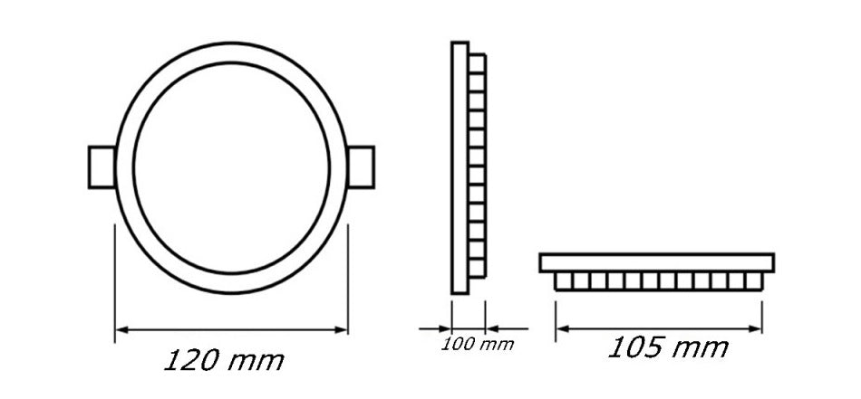 Pannello LED Ultrasottile Tondo 3W-24W 3in1 | Selezione Colore 3000K-4000K-6500K | Plafoniera Incasso Slim CCT