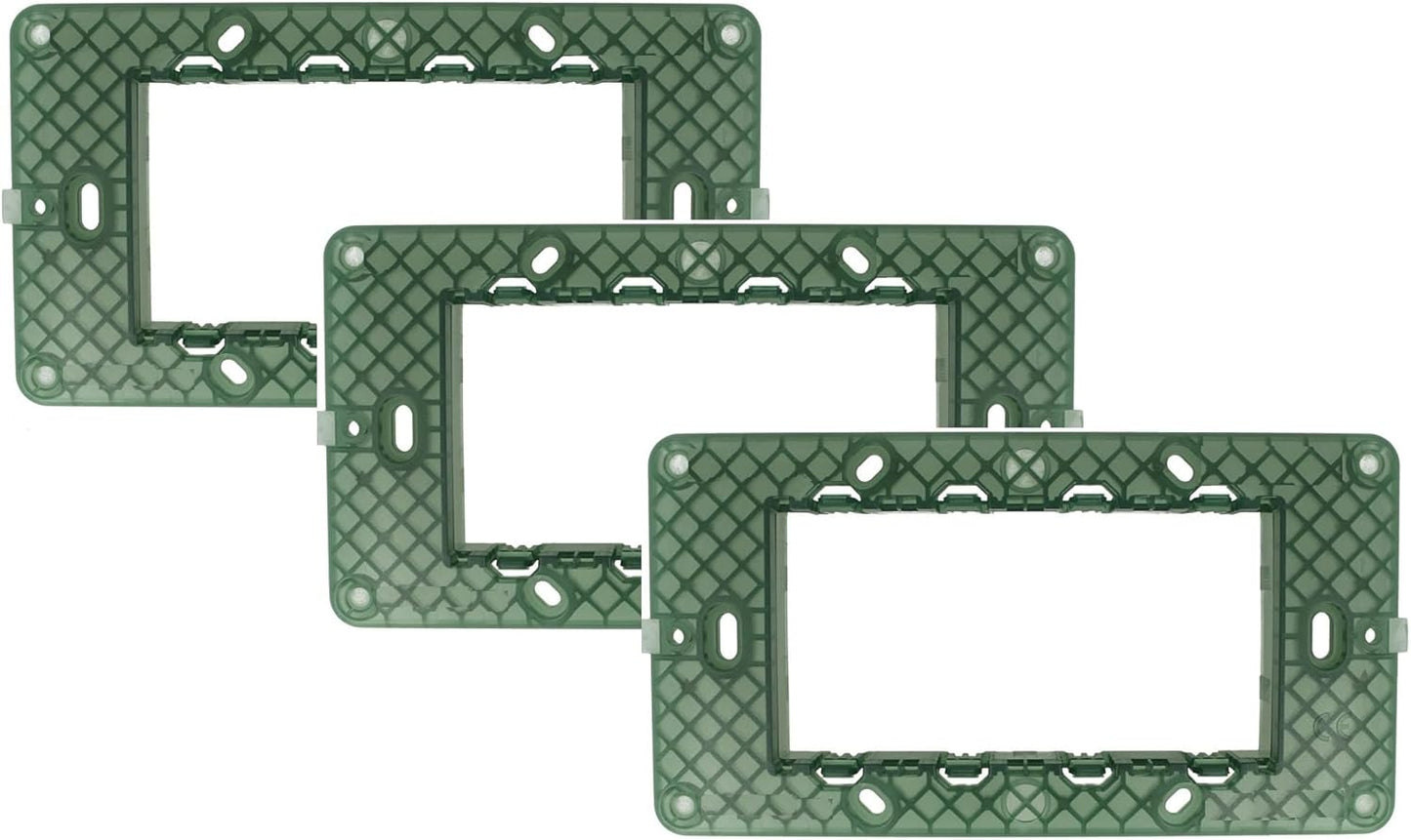 Confezione 3 Pezzi | Supporto Telaio Portafrutto per Interruttori e Prese – Compatibile con Vimar Arke e Plana – Scatole 503/504/506/507