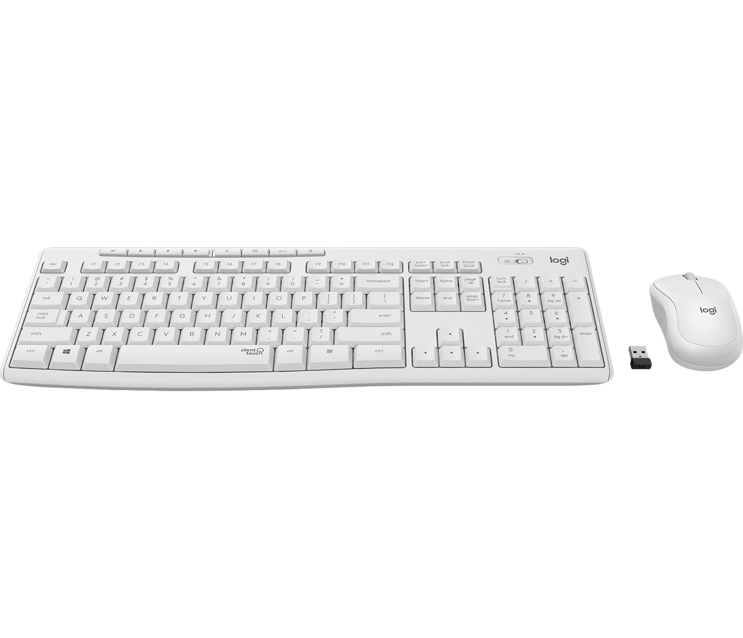 Logitech MK295 Kit Mouse e Tastiera Wireless – Tecnologia SilentTouch, Tastierino Numerico, Tasti Scelta Rapida, Tracciamento Ottico Avanzato, Ricevitore USB Nano, Senza Lag, Meno 90% di Rumore. Bianco