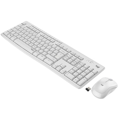 Logitech MK295 Kit Mouse e Tastiera Wireless – Tecnologia SilentTouch, Tastierino Numerico, Tasti Scelta Rapida, Tracciamento Ottico Avanzato, Ricevitore USB Nano, Senza Lag, Meno 90% di Rumore. Bianco