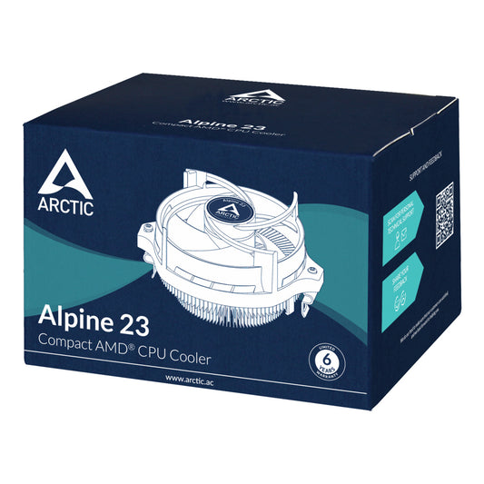 ARCTIC Alpine 23 - Compact AMD CPU-Cooler Processore Raffreddatore d'aria 9 cm Alluminio, Nero 1 pz