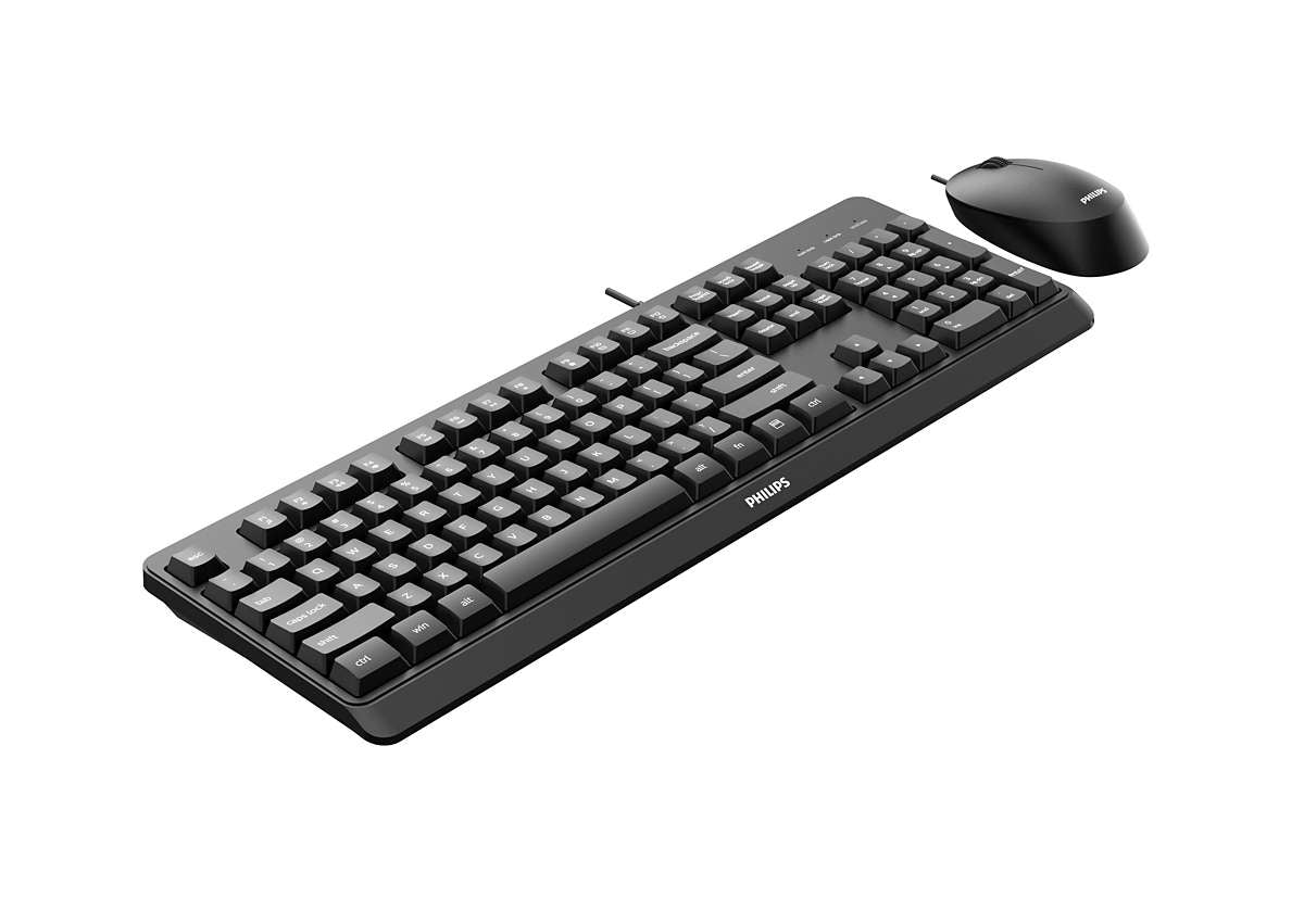 Philips 2000 series SPT6207BL/34 tastiera Mouse incluso Universale USB QWERTY Inglese Nero