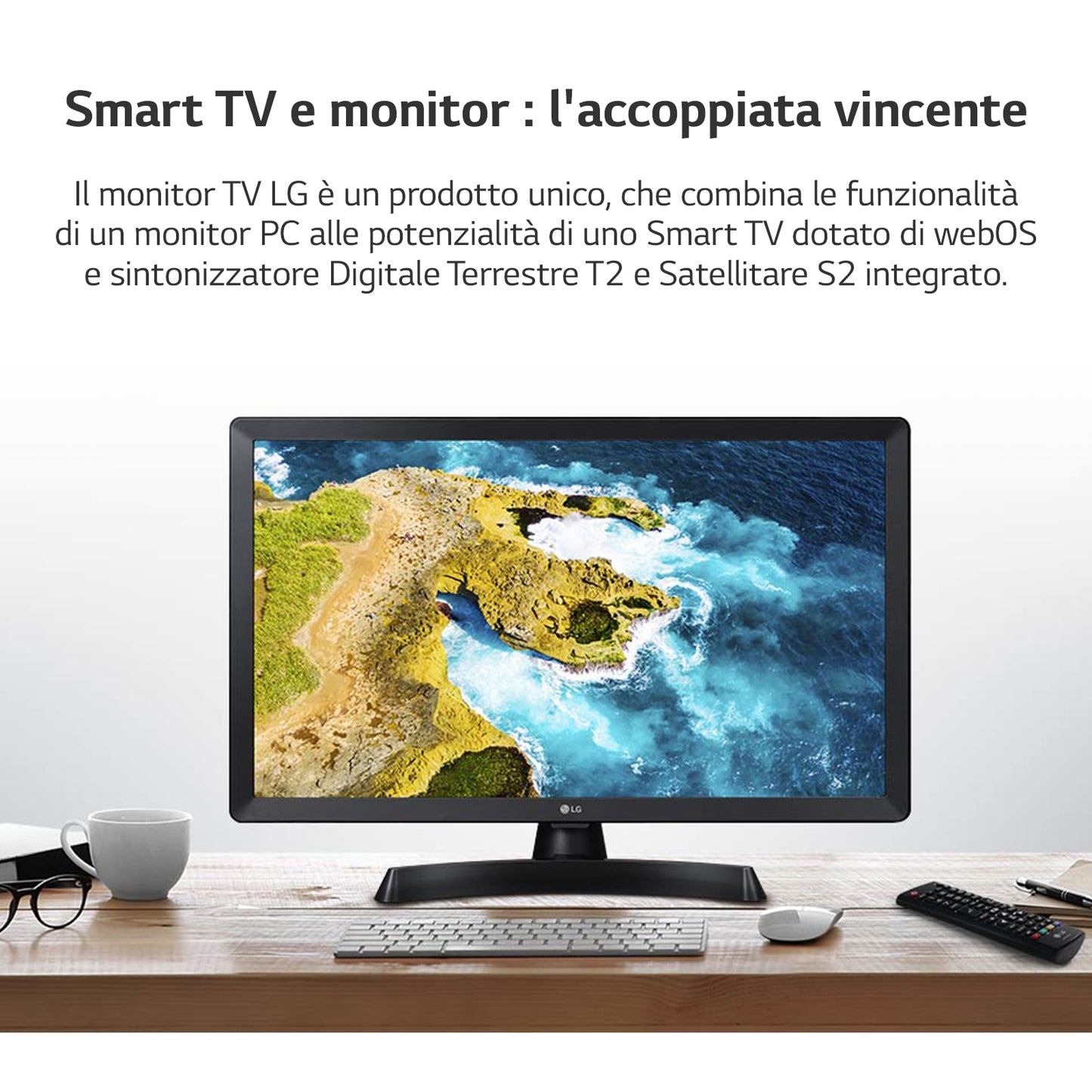 LG 24TQ510S Monitor TV 23.6&#34; smart webOS 22 Wi-Fi NOVITÀ 2022 Nero