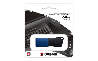 Kingston Technology DataTraveler 64GB USB3.2 Gen 1 Exodia M (Nero + Blu)