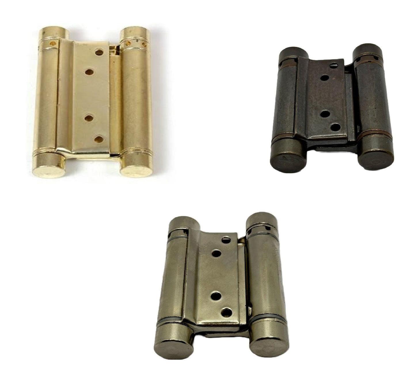 2 Pezzi Cerniera a molla bommer Doppia azione per porta 75mm Colore Nichel Acciaio Oro