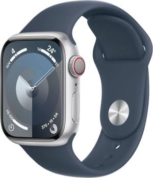 Apple Watch Serie9 Cell 41mm Aluminium Silver Sport Band Storm Blue S/M MRHV3QL/A