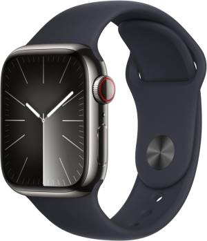 Apple Watch Serie9 Cell 41mm Steel Graphite Sport Bamd MidNight S/M MRJ83QL/A