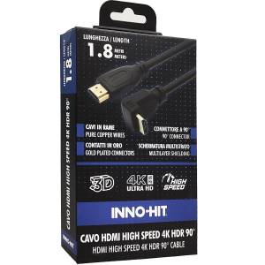 Inno-Hit Cavo HDMI High-Speed Connettore 90 4K HDR 1.8m Nero