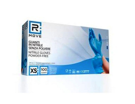 Guanti in Nitrile Blu XS Senza Polvere – Uso Medico, DPI Cat. III – Confezione 100 Pezzi
