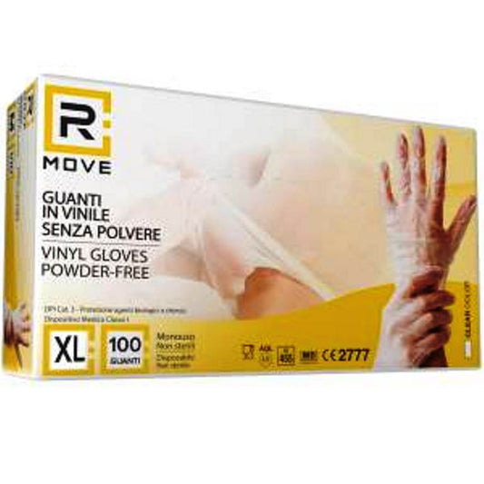 Guanti in Vinile Trasparenti “Clear” XL – 100 pz | Monouso Senza Polvere, Uso Medico