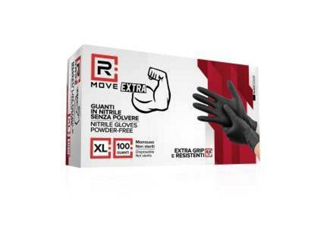 Guanti in Nitrile Neri XL Senza Polvere Full Grip – DPI Cat. III – Confezione 100 Pezzi (8,5 g) - Sicurezza professionale