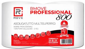 RMove Bobina Doppia Professionale 800 2 Veli Pura Cellulosa