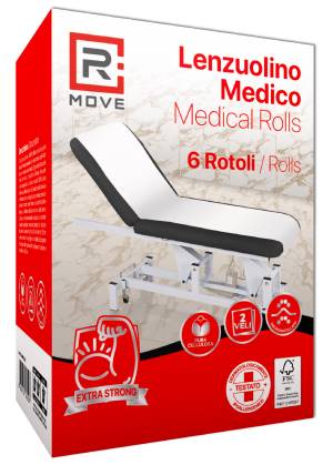 RMove 1Conf. da 6pz 60cmx60metri Lenzuolino Medico 2 Veli Pura Cellulosa