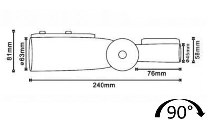 Adattatore palo regolabile per Lampioni Led Armature Stradali