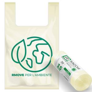Sacchi biodegradabili per rifiuti 50x67 cm 30 L 15 pz