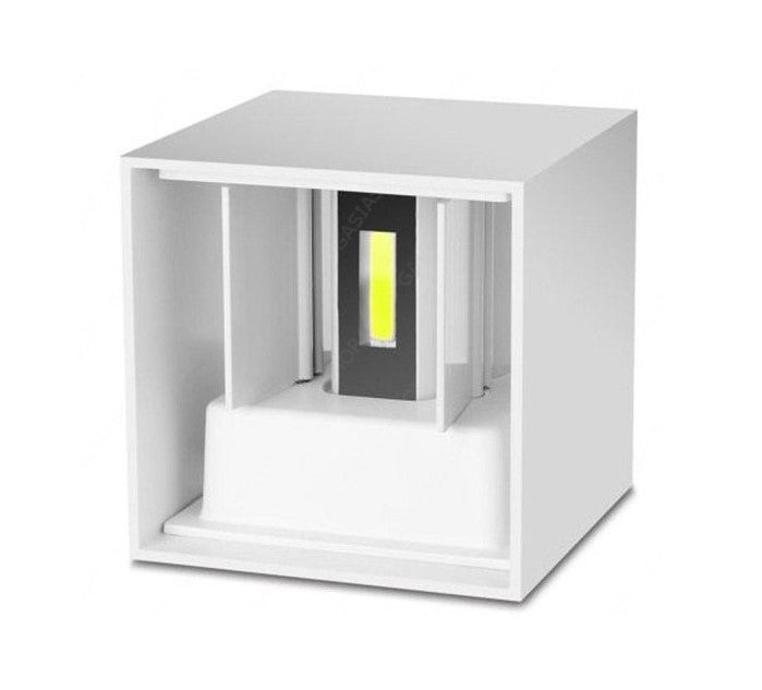 Applique Lampada a muro Bianco Esterno doppio Led Cob 12W Fascio Luce Regolabile