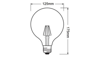 Lampadina LED 12W Globo a Filamento attacco E27 G125