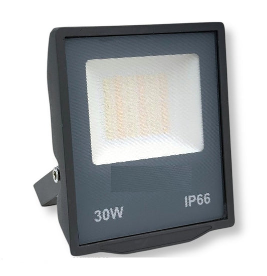 Faro LED 30W Slim IP66 Proiettore da Esterno 2810 lm Staffa Orientabile CCT 3in1 Selezionabile (3000K/4000K/6500K) Grigio