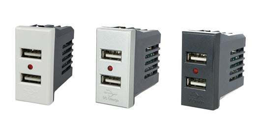 Modulo caricatore 2 USB doppio compatibile con Bticino Axolute