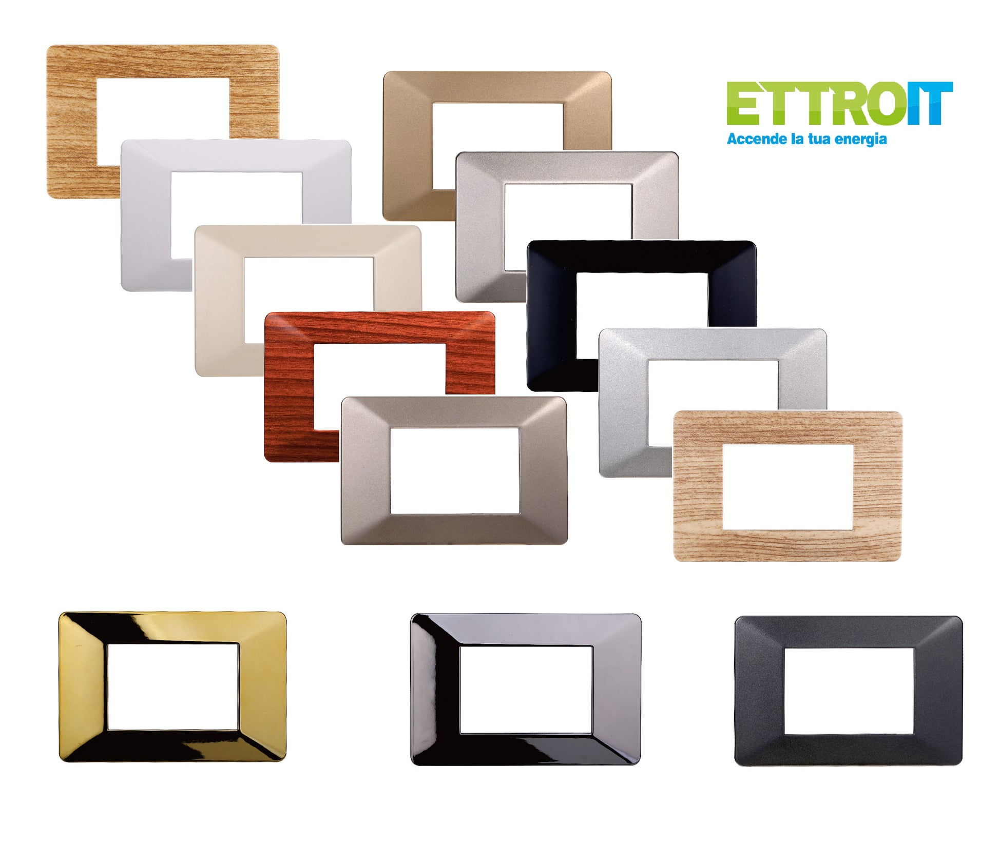 ETTROIT Placca in plastica serie Starlight compatibile Vimar Plana - puntoluceled