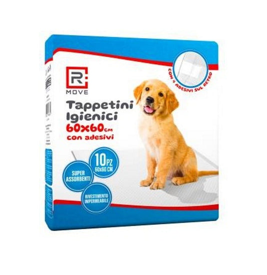 Tappetini Igienici per Cani e Cuccioli 60x60 cm con Adesivi – 10 Pezzi