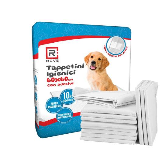 100 Pezzi (10 Confezioni da 10) Tappetini Igienici per Cani e Gatti 60x60 cm – Traversine Assorbenti Usa e Getta con SAP Super Assorbente, TNT Resistente, Fondo Impermeabile