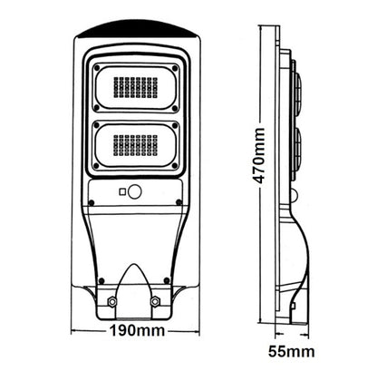 Lampione Stradale Led 60W con Pannello Solare Fotovoltaico e Sensore di Movimento