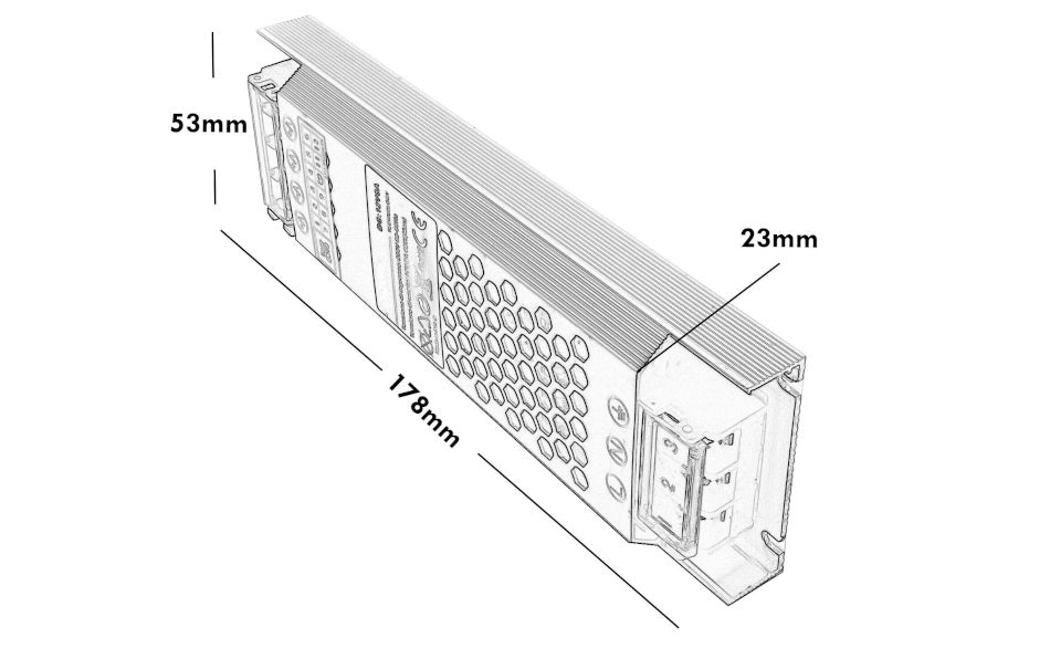 Alimentatore 12V metallico slim stabilizzato switching trimmer 60W 100W 150W 200W 300W