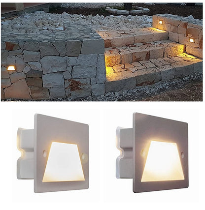 Segnapasso Led 3W esterno incasso scatola 503 Lampada illuminazione Muro Scale Giardino Sentiero