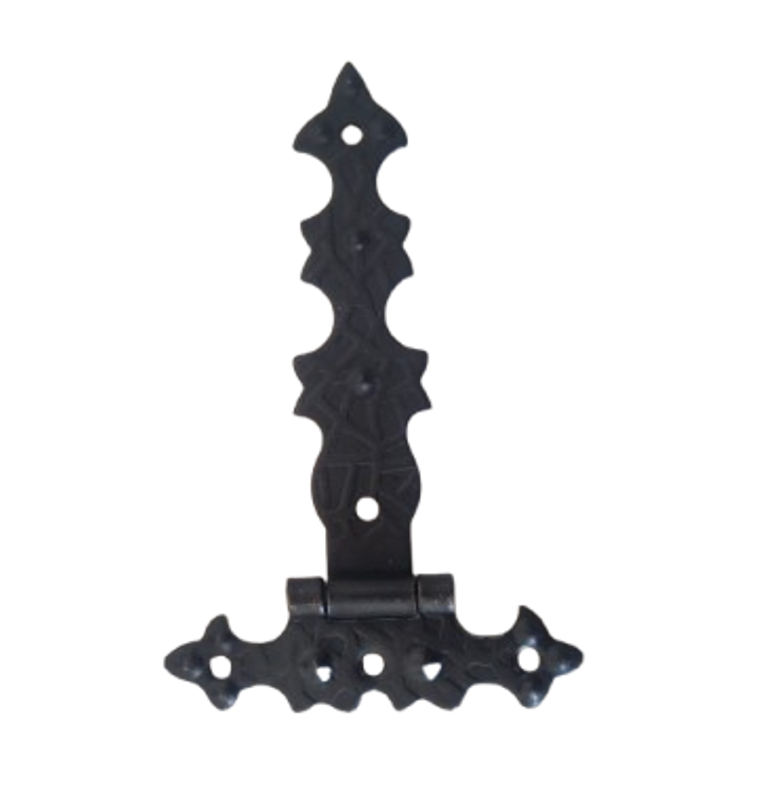Cerniera Rustica Decorativa forma T ferro Battuto Stile Antico Arte Povera Barocco Retrò con Ali Piane Lunga A0160