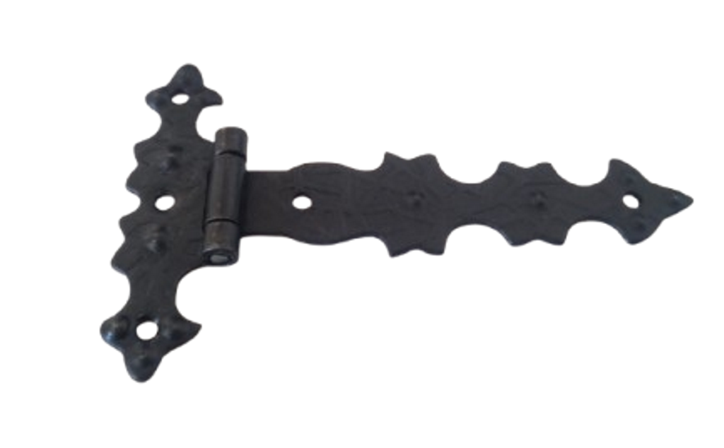 Cerniera Rustica Decorativa forma T ferro Battuto Stile Antico Arte Povera Barocco Retrò con Ali Piane Lunga A0160