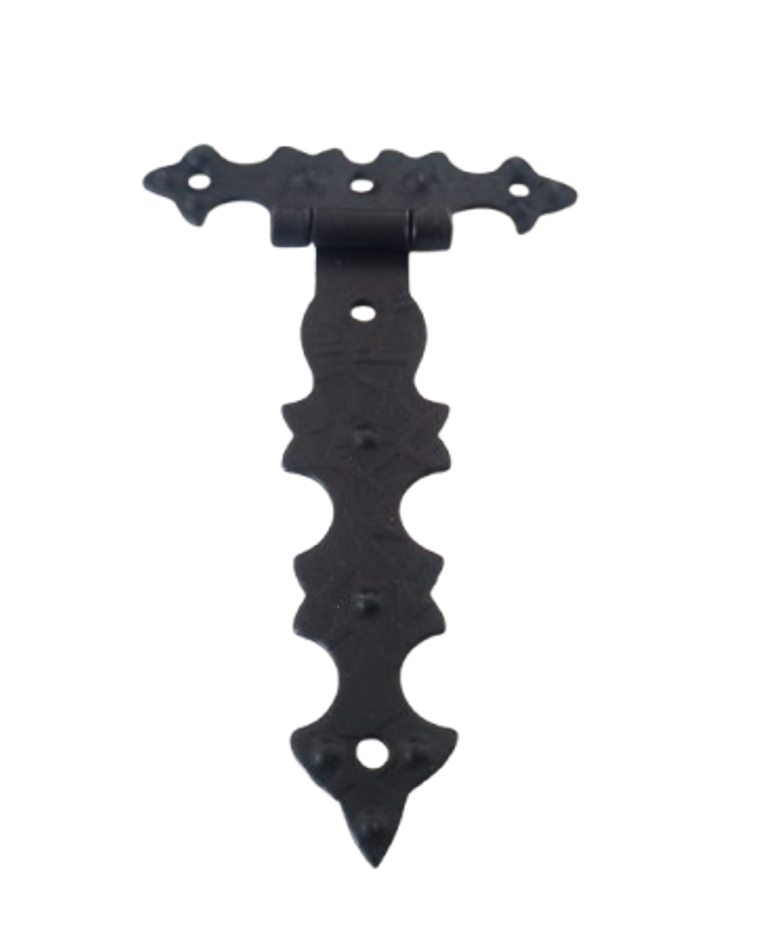 Cerniera Rustica Decorativa forma T ferro Battuto Stile Antico Arte Povera Barocco Retrò con Ali Piane Lunga A0160
