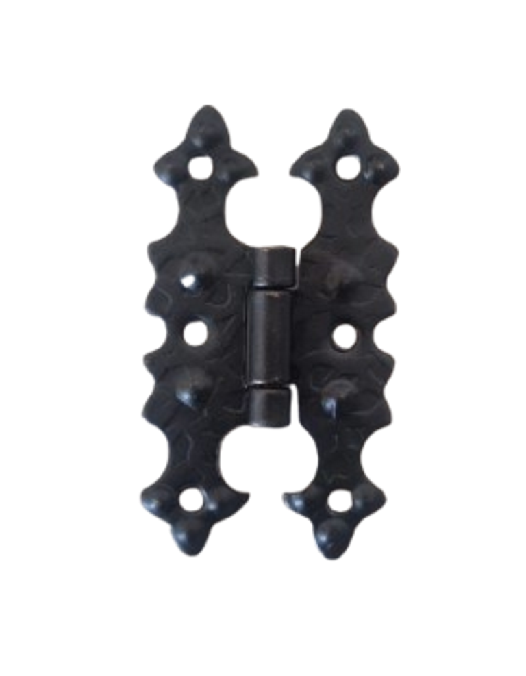 Cerniera Rustica Decorativa ferro Battuto Stile Antico Arte Povera Barocco Retrò con Ali Piane Mobili Legno Porte Armadietti Nero A0158