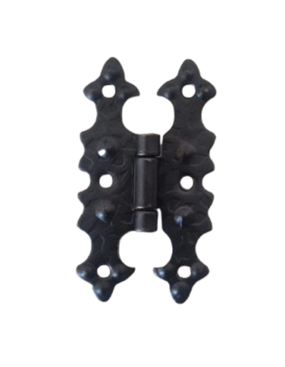 Cerniera Rustica Decorativa ferro Battuto Stile Antico Arte Povera Barocco Retrò con Ali Piane Mobili Legno Porte Armadietti Nero A0158