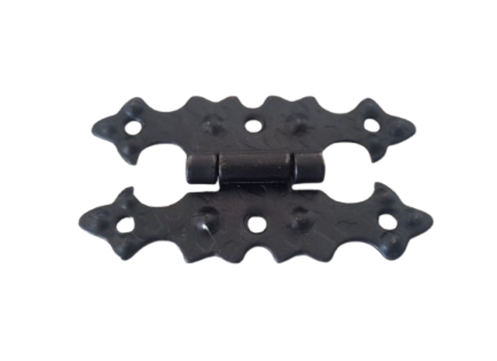Cerniera Rustica Decorativa ferro Battuto Stile Antico Arte Povera Barocco Retrò con Ali Piane Mobili Legno Porte Armadietti Nero A0158