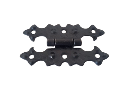 Cerniera Rustica Decorativa ferro Battuto Stile Antico Arte Povera Barocco Retrò con Ali Piane Mobili Legno Porte Armadietti Nero A0158