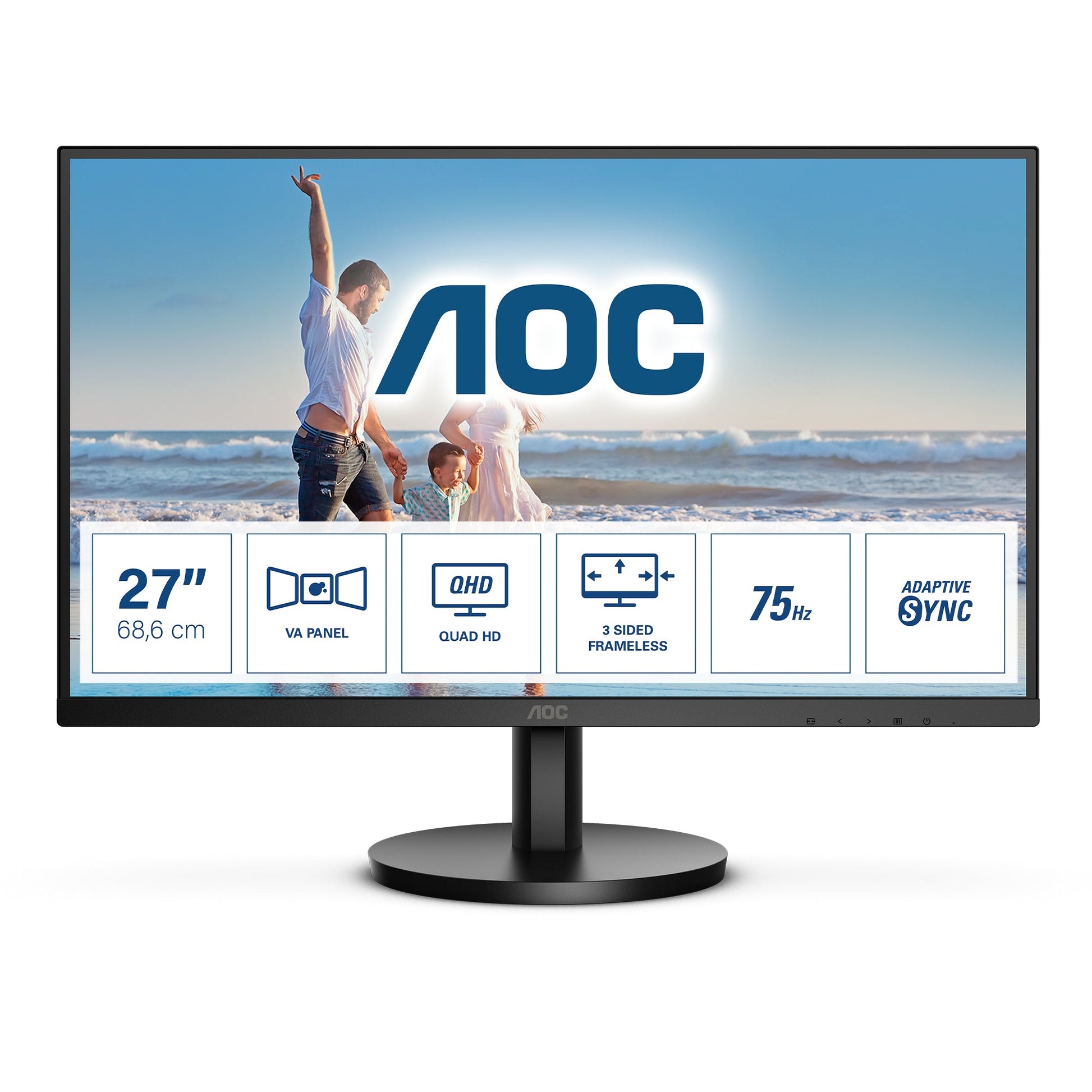 AOC Q27B3MA LED display 68,6 cm (27&#34;) 2560 x 1440 Pixel Quad HD Nero - puntoluceled