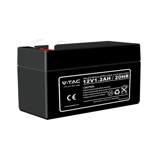 Batteria al Piombo Acido 12V 1.3Ah per Allarmi, Videosorveglianza, UPS Terminali T1 - puntoluceled