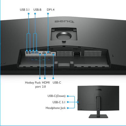 BenQ PD3205U Monitor PC 80 cm (31.5&#34;) 3840 x 2160 Pixel 4K Ultra HD LCD Nero - puntoluceled