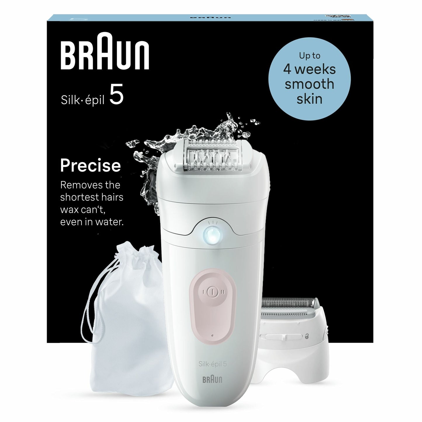 Braun Silk - épil 5 5 - 030, Epilatore Elettrico Donna, Per Una Epilazione Semplice, Bianco/Rosa - puntoluceled