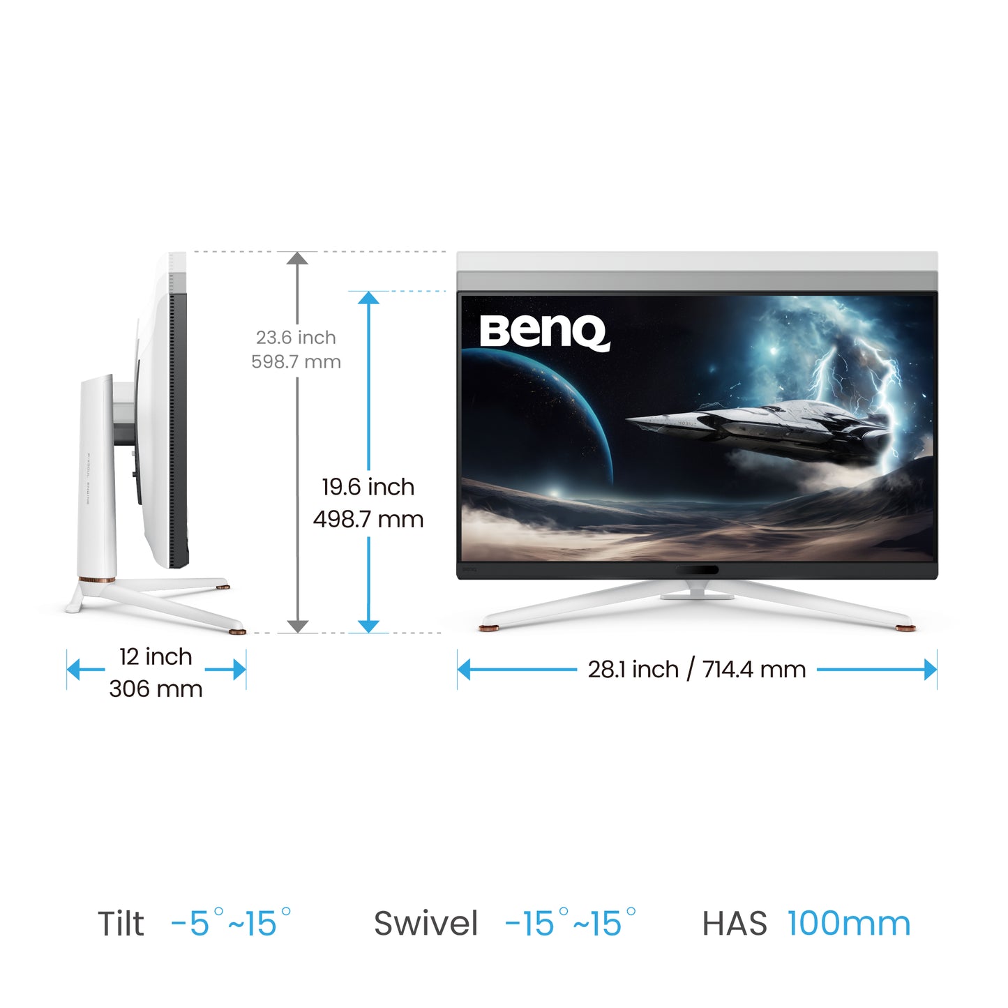 BenQ EX321UX Monitor PC 80 cm (31.5&#34;) 3840 x 2160 Pixel 4K Ultra HD LED Bianco