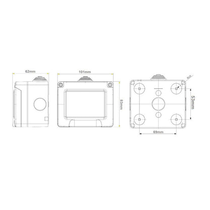 Custodia idrobox con coperchio 2 3 4 posti compatibile con Vimar Plana ip55 - puntoluceled